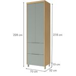 PANELEIRO MARQUESA COM 2 PORTAS E 2 GAVETAS NATURE VERDE NESHER 