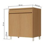 BALCAO 2 PORTAS 1 GAVETA NESHER SIMONE MENDES 80CM 100% MDF CRV