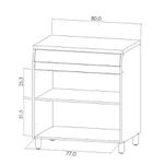 BALCAO 2 PORTAS 1 GAVETA NESHER SIMONE MENDES 80CM 100% MDF CRV