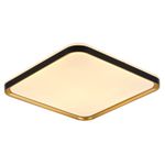 PLAFON TORONTO QUADRADO 30CM 24W PRETO COM DOURADO