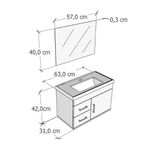 KIT BANHEIRO FULL COM BANCADA E ESPELHO BRANCO/FREIJÓ ASTRAL DESIGN