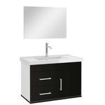 KIT BANHEIRO FULL COM BANCADA E ESPELHO 63CM BRANCO/PRETO