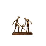 ESCULTURA FAMÍLIA GOLD MADEIRA / ALUMÍNIO