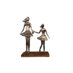 ESCULTURA MÃE E FILHA MADEIRA / ALUMÍNIO