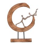 ESCULTURA MOON LOVERS MADEIRA/ALUMINIO