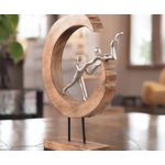 ESCULTURA MOON LOVERS MADEIRA/ALUMINIO