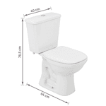 KIT VASO SANITÁRIO COM CAIXA ACOPLADA E ASSENTO BRANCO - MARIANA ICASA