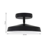 PLAFON LED REDONDO PRETO 23CM 3000K E 6000K 9W - 4000K 18W Hevvy