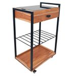 CARRINHO PARA CHURRASCO KOPER COM GAVETA E PEDRA