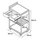 CARRINHO PARA CHURRASCO KOPER COM GAVETA E PEDRA