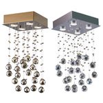 Plafon Brilhante Base Quadrada 4 Luzes 50w Bivolt Inox