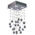 Plafon Brilhante Base Quadrada 4 Luzes 50w Bivolt Inox