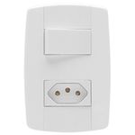 INTERRUPTOR TECLA SIMPLES 10A + 1 TOMADA 250V 4x2 LEV ILUMI