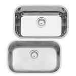 Cuba Retangular Aco Inox 47x30 Com Valvula