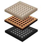 GRELHA QUADRADA DE LATÃO COM CAIXILHO 10X10CM 1918 FANI