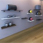 PRATELEIRA EM MDP COM SUPORTE CLIP 20CM PRETA