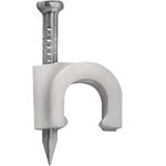 FIXA FIO COAXIAL BRANCO + PREGO 2,5X25 - 20 PEÇAS