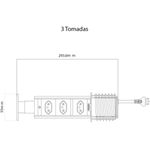 TORRE DE TOMADA COM 3 TOMADAS PRATA