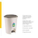 LIXEIRA COM PEDAL BRANCA 6,6 LITROS