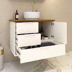 GABINETE PARA BANHEIRO 80CM ORVALHO E MADEIRA CASSIS ASTRAL DESIGN