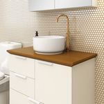 GABINETE PARA BANHEIRO 80CM ORVALHO E MADEIRA CASSIS ASTRAL DESIGN