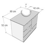 GABINETE PARA BANHEIRO 80CM ORVALHO E MADEIRA CASSIS ASTRAL DESIGN