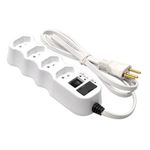 FILTRO DE LINHA PROFISSIONAL 1MT 4 TOMADAS BRANCO ILUMI