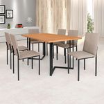 MESA LOFT TUBO PRETO FOSCO COM TAMPO LAMINADO FREIJÓ 1,60M X 0,90M