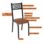 CONJUNTO 2 CADEIRAS JADE TUBO PRETO FOSCO ASSENTO CARAMELO