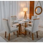 CONJUNTO DE MESA DE JANTAR PEDRO COM 4 CADEIRAS GENOVA (1,20m x 0,80m) - AVELÃ