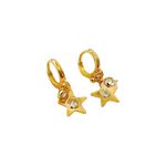 Argola Duo Star- banho ouro 18k