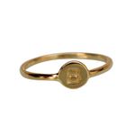 Anel Inicial B- banho ouro 18k