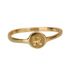 Anel Inicial R- banho ouro 18k