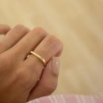 Anel Quadrado- banho ouro 18k