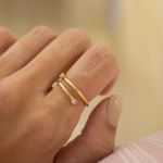 Anel Jade Ajustável- banho ouro 18k