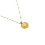 Colar Medalha Duo Prata- banho ouro 18k