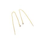 Brinco Fio Zircônia- banho ouro 18k