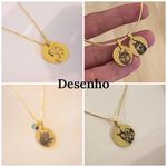 Colar Personalizado Medalha P - banho ouro 18k (leia a descrição)