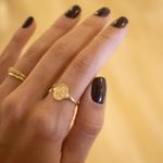 Anel Medalha- banho ouro 18k