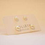 Dupla Pérolas- banho ouro 18k