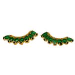 Ear Cuff Fancy Esmeralda- banho ouro 18k