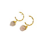 Brinco Ametista- banho ouro 18k