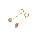 Brinco Pendente Ametista- banho ouro 18k