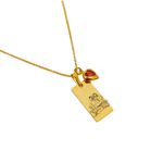 Colar Julie Personalizado + coração- banho ouro 18k