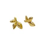 Brinco Meia Flor- banho ouro 18k