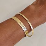 Bracelete Liso M- banho ouro 18k