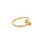 Anel Infantil Pérola Ajustável- banho ouro 18k
