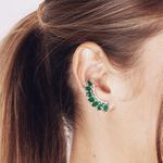 Ear Cuff Fancy Esmeralda- banho prata