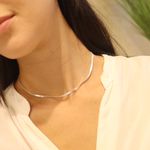 Choker Fita- banho prata 925