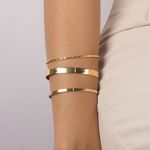 Bracelete Liso M- banho ouro 18k